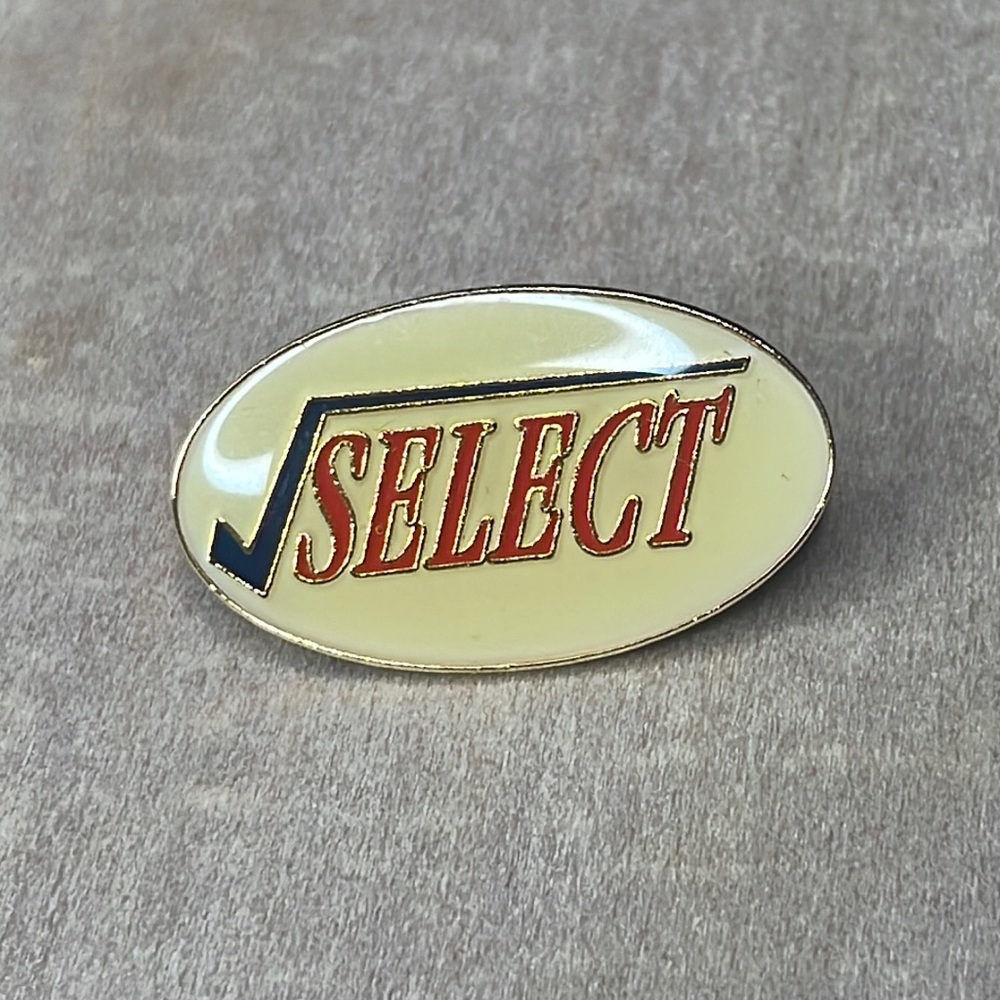 Vintage Check Select Brand ~ Enameled Pin ~ Lapel Pin ~ Hat Pin